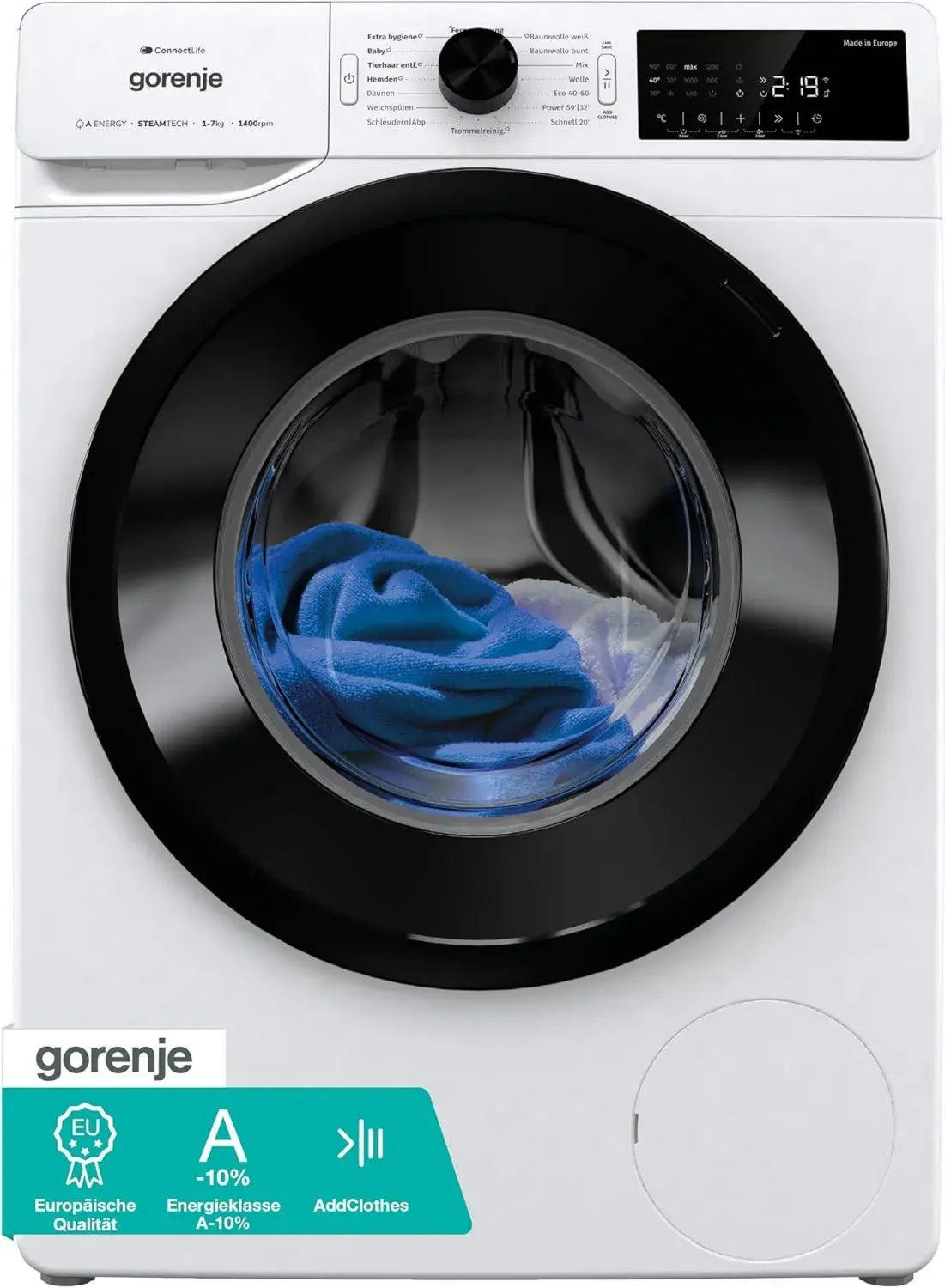 Gorenje Waschmaschine 8 kg mit Dampffunktion und AquaStop