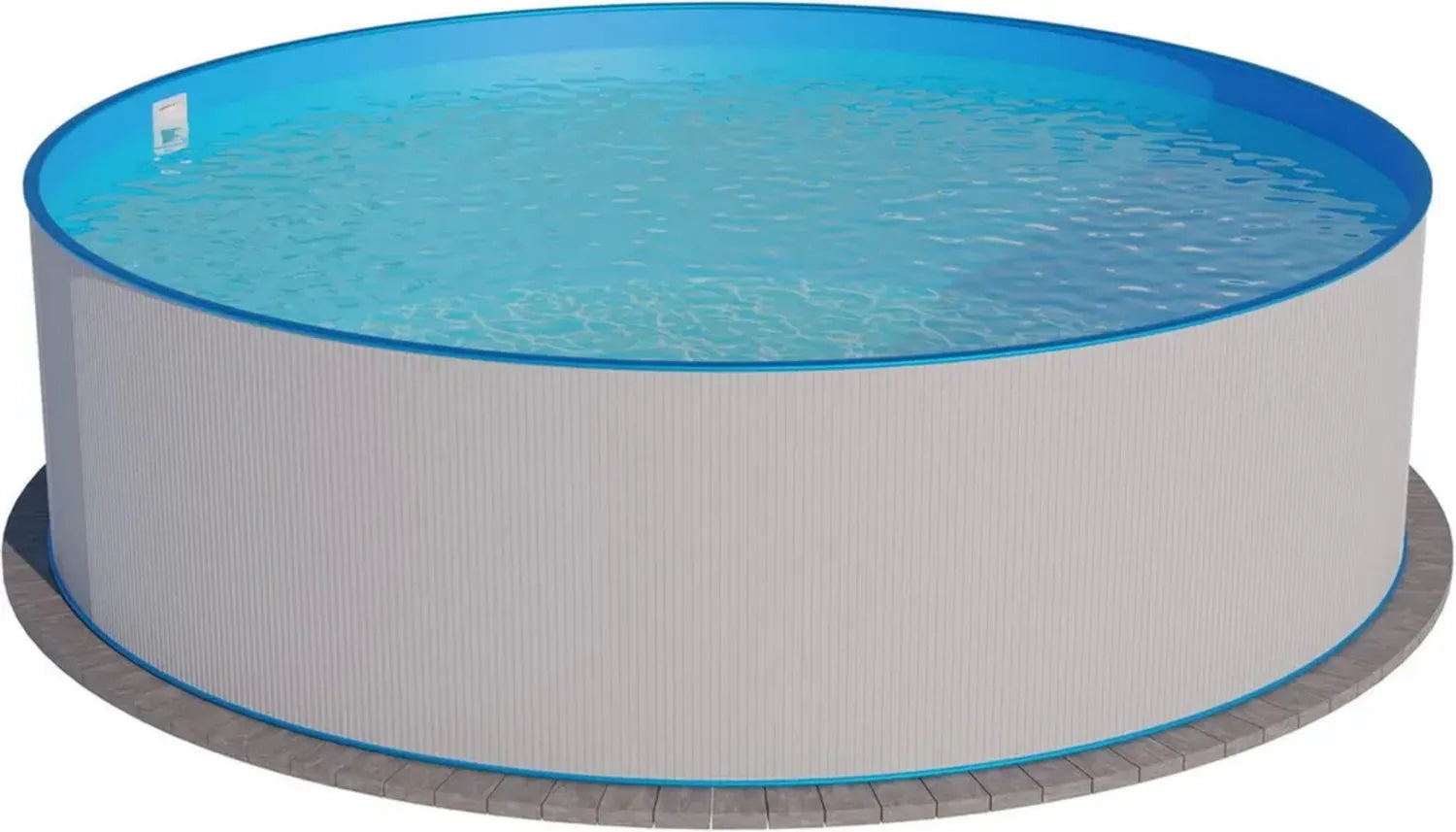 Runder Stahlwandpool, 450x120 cm, weiße Stahlwand, blaue Folie