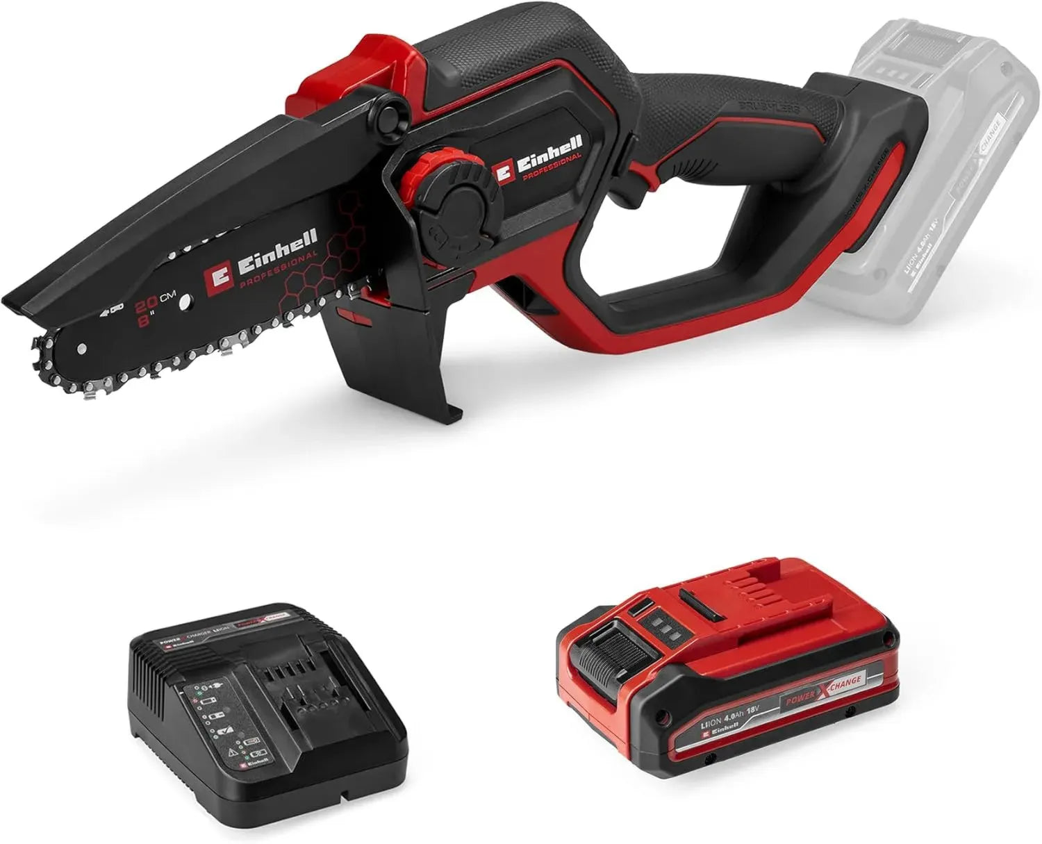 Einhell Profi Akku-Astkettensäge 18V, 15cm, Brushless, inkl. 4.0Ah Akku & Ladegerät