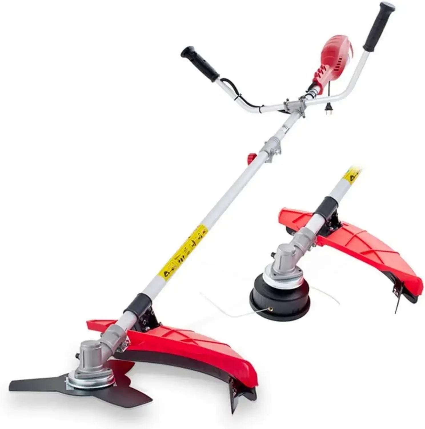 Elektrische Motorsense HECHT 1400W - 42/25,4 cm Schnitt - mit Doppelfadenkopf & 3-Zahn-Metallmesser, vibrationsarm