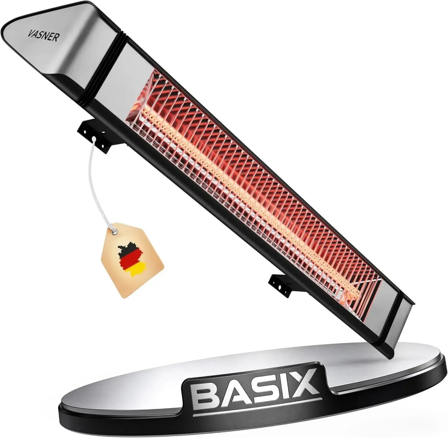 VASNER Teras 25 Basix – 2500W Infrarot Terrassenheizer, Ideal für Außenbereiche, Steuerbar, Schwarz