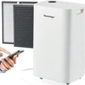 Smart Luftentfeuchter 25L mit WiFi und Fernbedienung, Ionisator, HEPA und Aktivkohlefilter, für Räume bis 70 m², 4.5L Tank, digitale Feuchtigkeitsanzeige, Timer