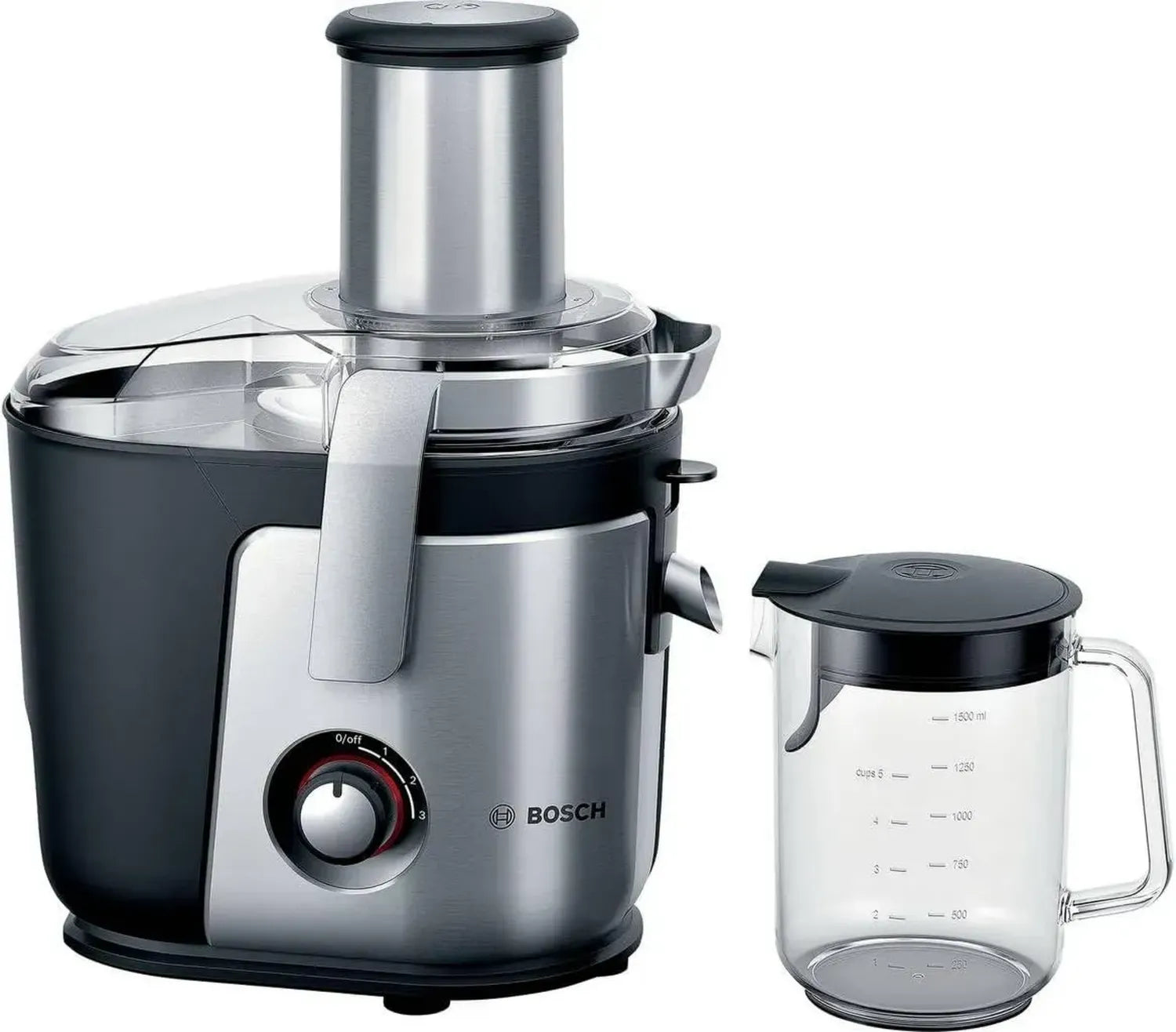 Bosch Entsafter VitaJuice 4, 1200 W, XXL-Einfüllschacht, spülmaschinengeeignet, silber