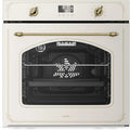 Klarstein Victoria Pyro Einbaubackofen 60 cm – Retro Design, 76L, 11 Funktionen, Energieklasse A, Pyrolyse, Timer, Vierfachverglasung, Emaille-Innenraum, Sahne