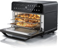 Arendo Heißluftfritteuse 25L Edelstahl 1800W, Multifunktionaler Mini-Backofen mit Zubehör, BPA-frei
