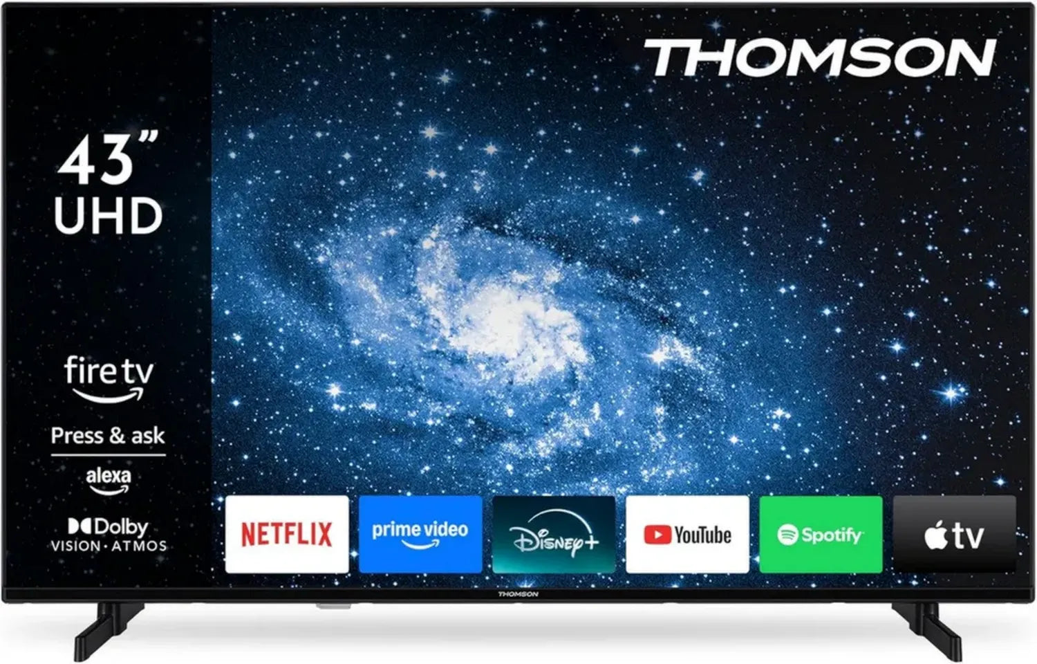 Thomson 43 Zoll 4K UHD Smart TV mit Alexa, Triple-Tuner, Dolby Vision & Atmos