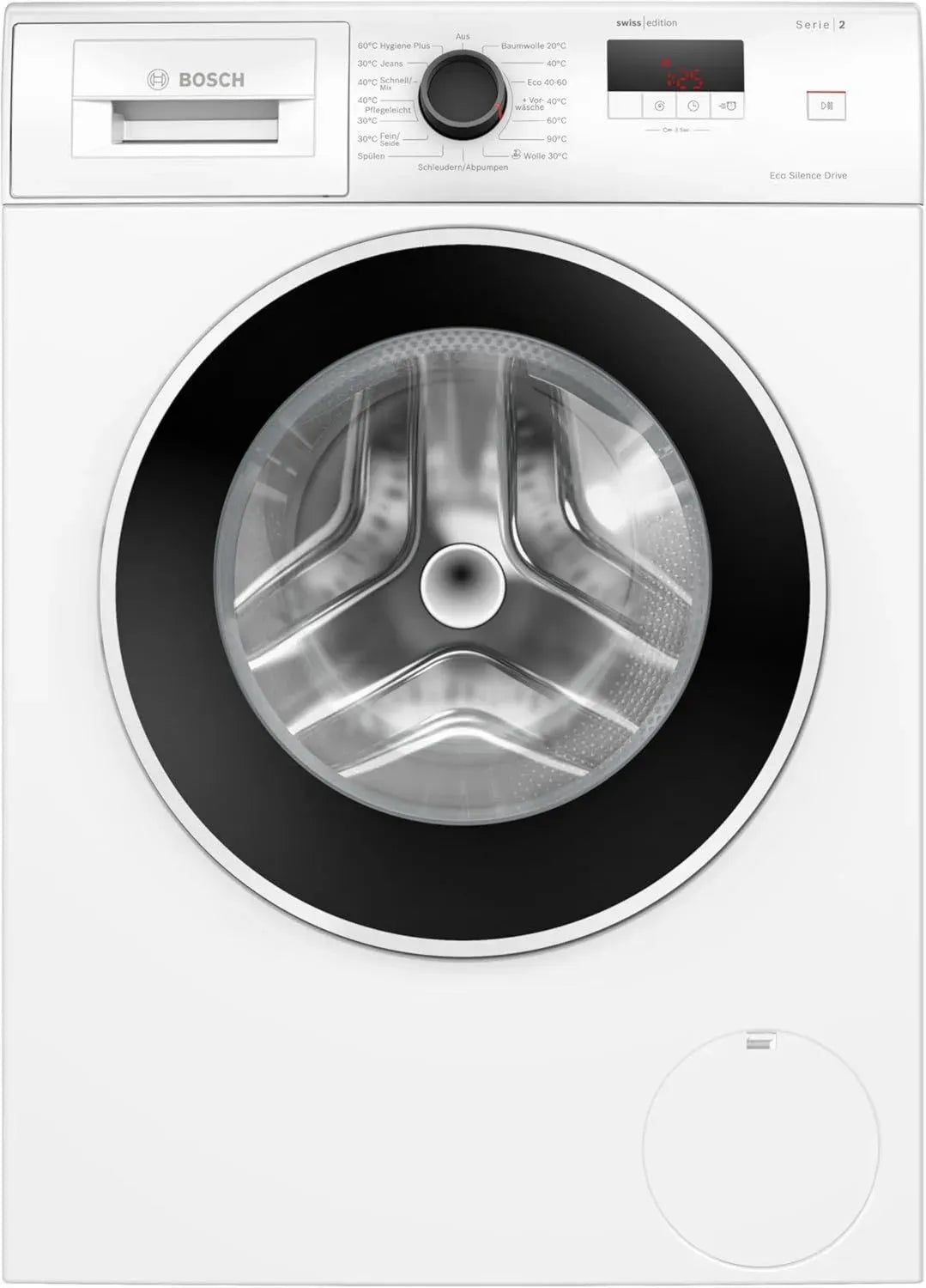 Bosch Serie 2 Waschmaschine 7 kg, 1400 U/min, Frontlader, Nachlegefunktion, SpeedPerfect, LED-Touchdisplay, Hygienisch, Anti-Vibrationsdesign, Spezialprogramm für dunkle Wäsche, Modell WGE0240V