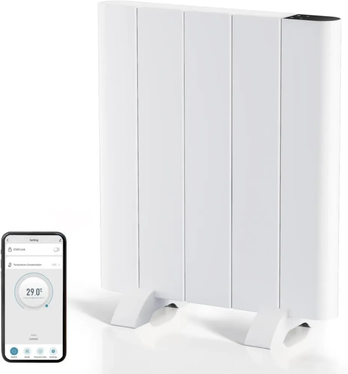EMKE Energiesparender Elektro-Konvektor mit 700W, Mobil oder Wandmontage, LCD-Display und Fernbedienung