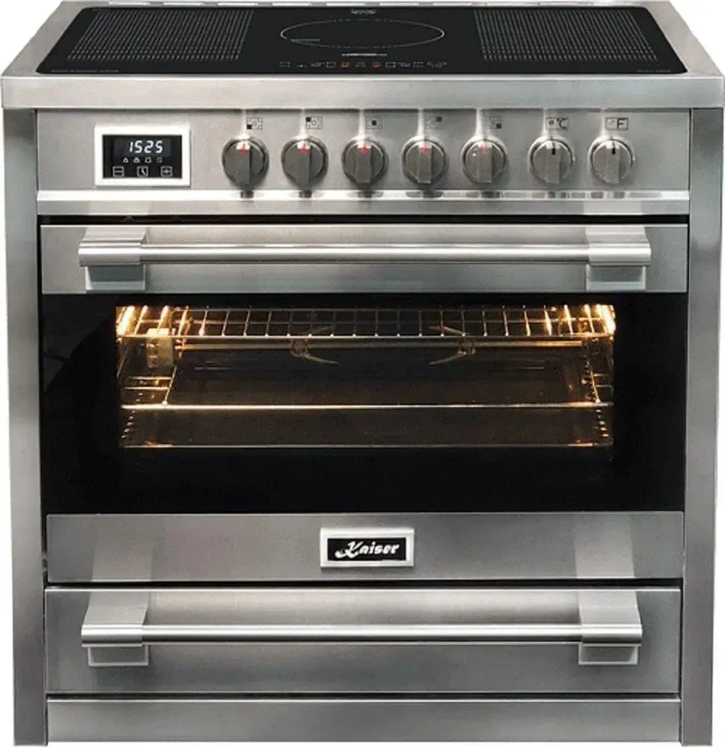 Induktions-Elektroherd Kaiser Empire 90 cm mit 5 Kochzonen und 8 Funktionen