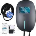 FULLWATT 11 kW Wallbox Ladestation Typ 2 mit RFID und APP, 3-Phasig 7m Kabel, IP54, Silbergrau