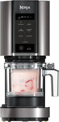 Ninja CREAMi NC300EU Dessertmaschine, 3 Behälter, 7 Programme, für Eis, Gelato, Sorbet, Smoothie-Bowls und Milchshakes, Schwarz/Silber, 1,4L