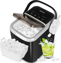Kompakte und selbstreinigende Aigostar Eiswürfelmaschine, 9 Eiswürfel in 6 Minuten, zwei Größenoptionen, 130W mit Schaufel und Korb, 14 kg pro Tag, leise 35 dB, ideal für Küche, Büro und Partys (1,5L)