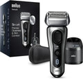 Braun Series 8 Herrenrasierer 8467cc, Elektrisch & Trimmer, Sonic-Technologie, Flexibler 40°-Kopf, Nass & Trocken, Mit Reinigungsstation, Silber