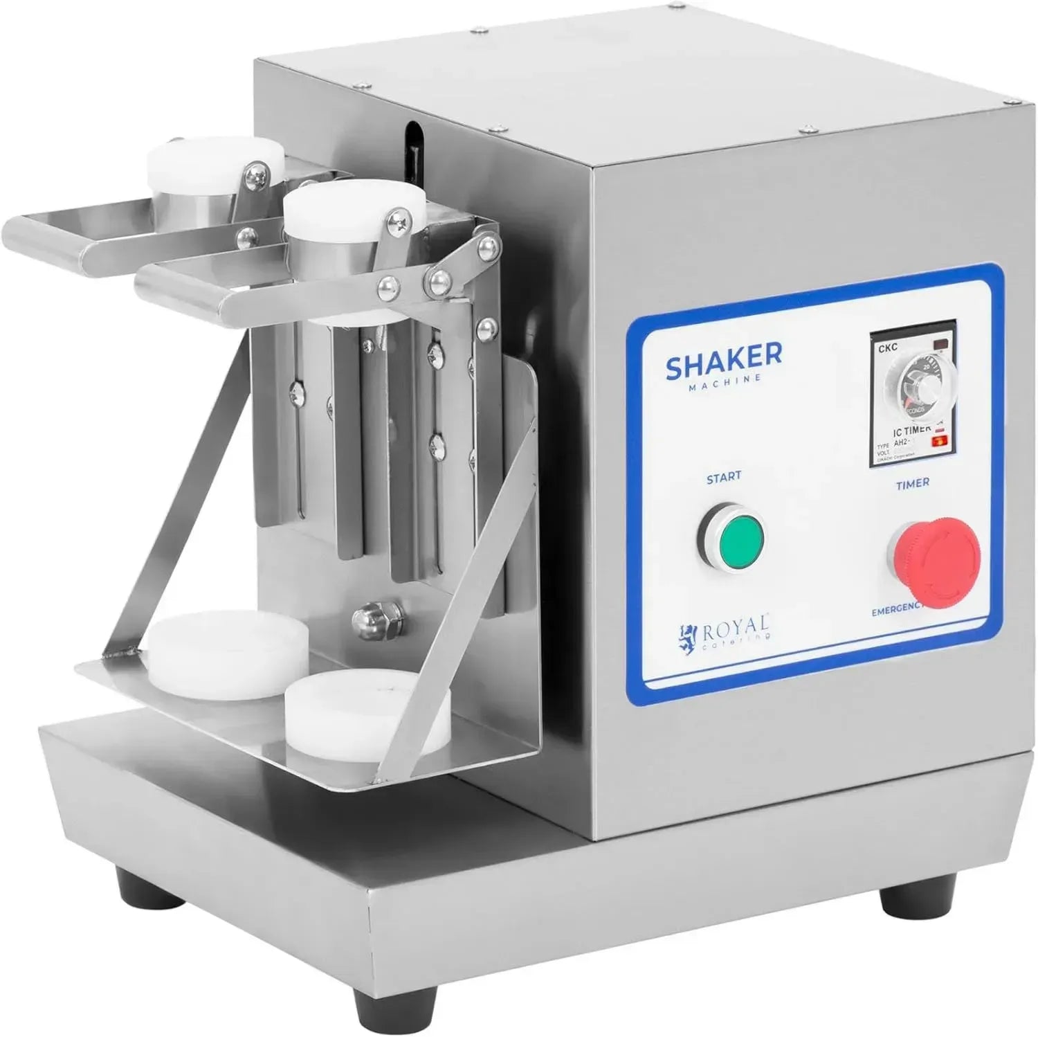 Royal Catering Doppel-Milchshaker mit Schwenkarm Edelstahl 2 x 0,75 l 240 U/min
