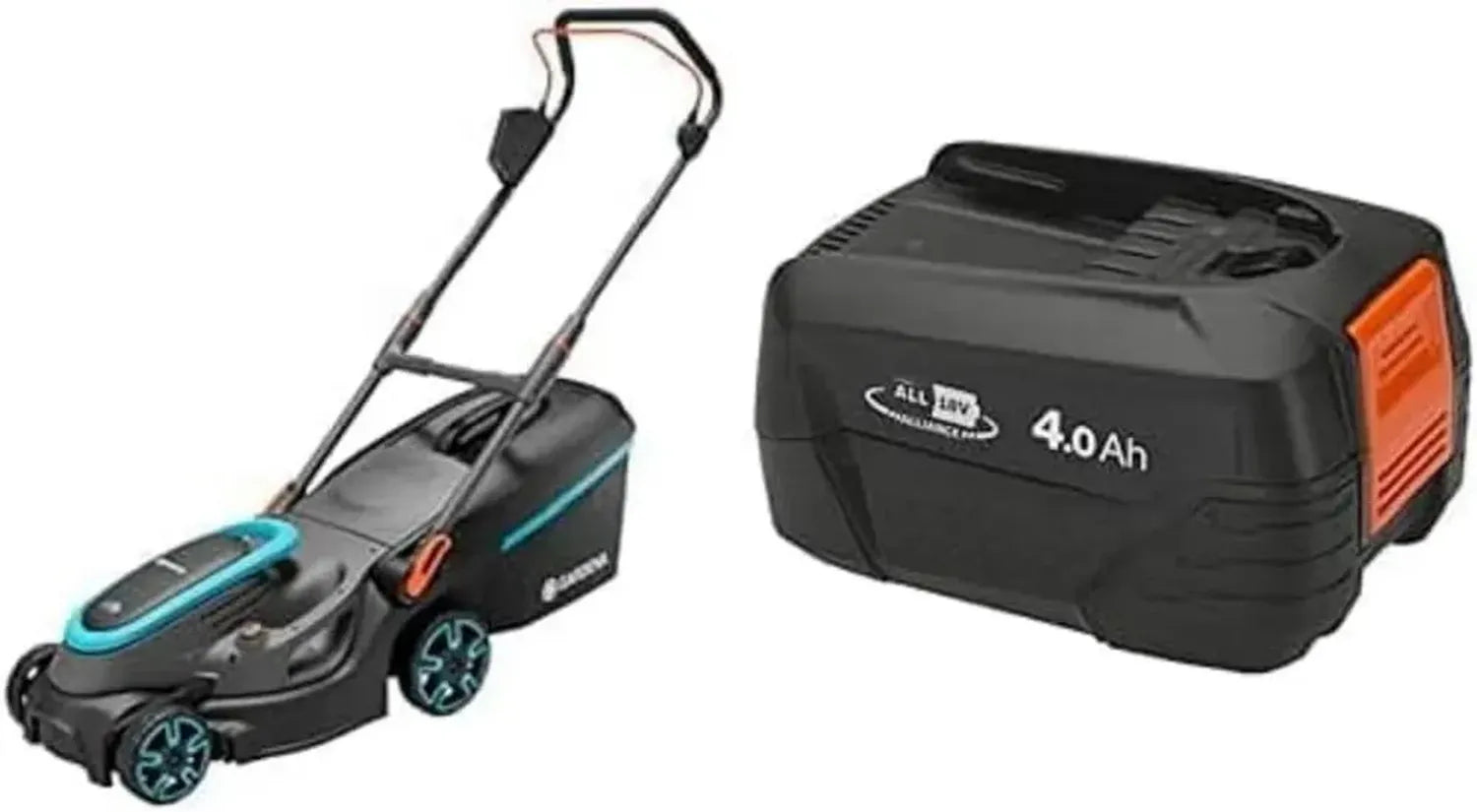 Kabelloser Gardena Rasenmäher PowerMax 37/36V P4A mit Akku 4,0 Ah