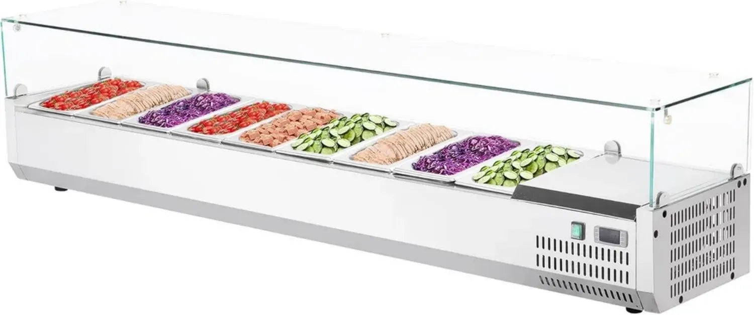 METRO Professional Kühlaufsatz GHS2150 aus Edelstahl und Glas, 52 Liter, 135 Watt, passend für GPT2100, Silber