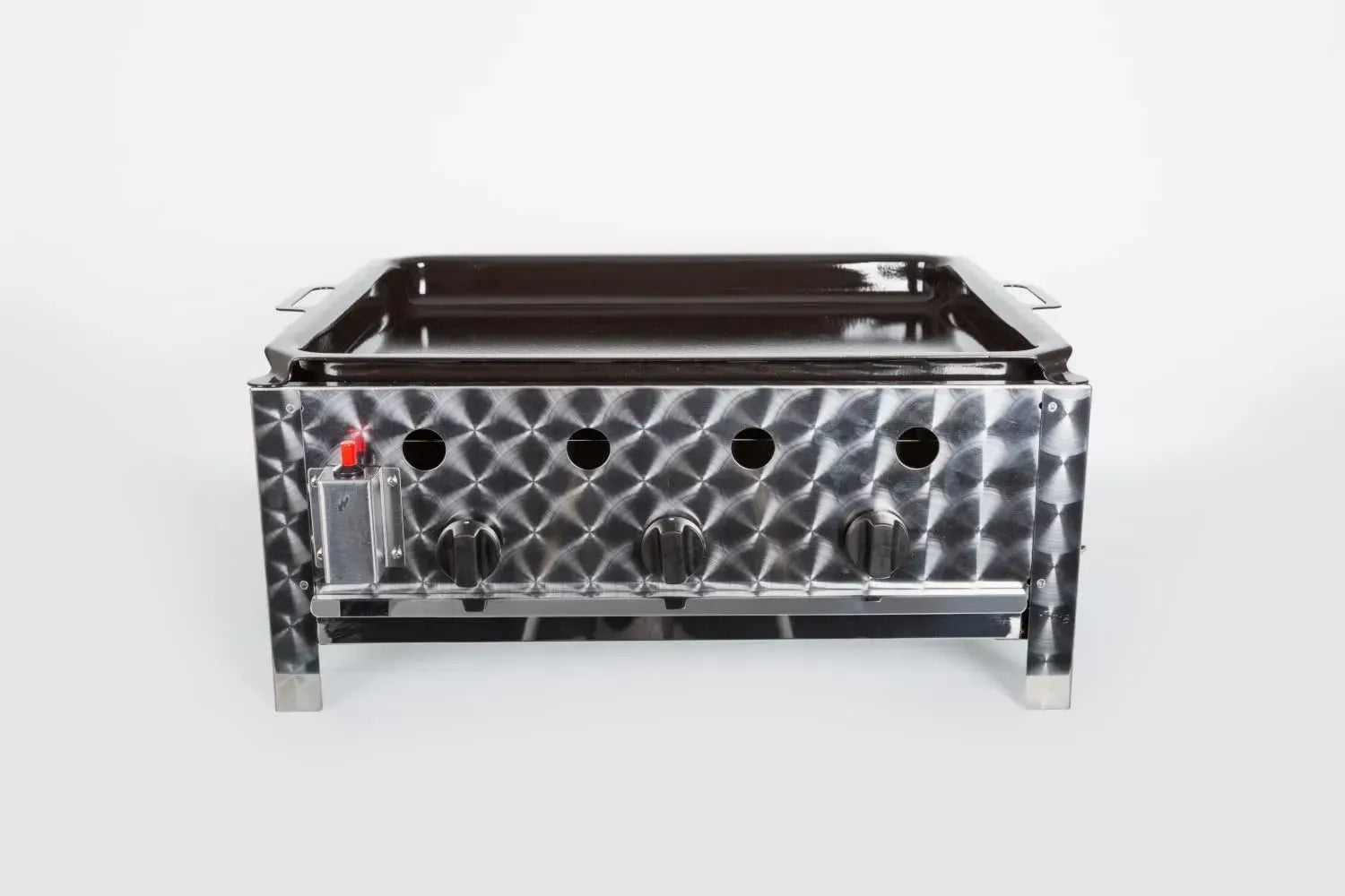 Profi Gasgrill 10 kW, 3 Brenner, inklusive Plancha-Platte, 70x56x31 cm