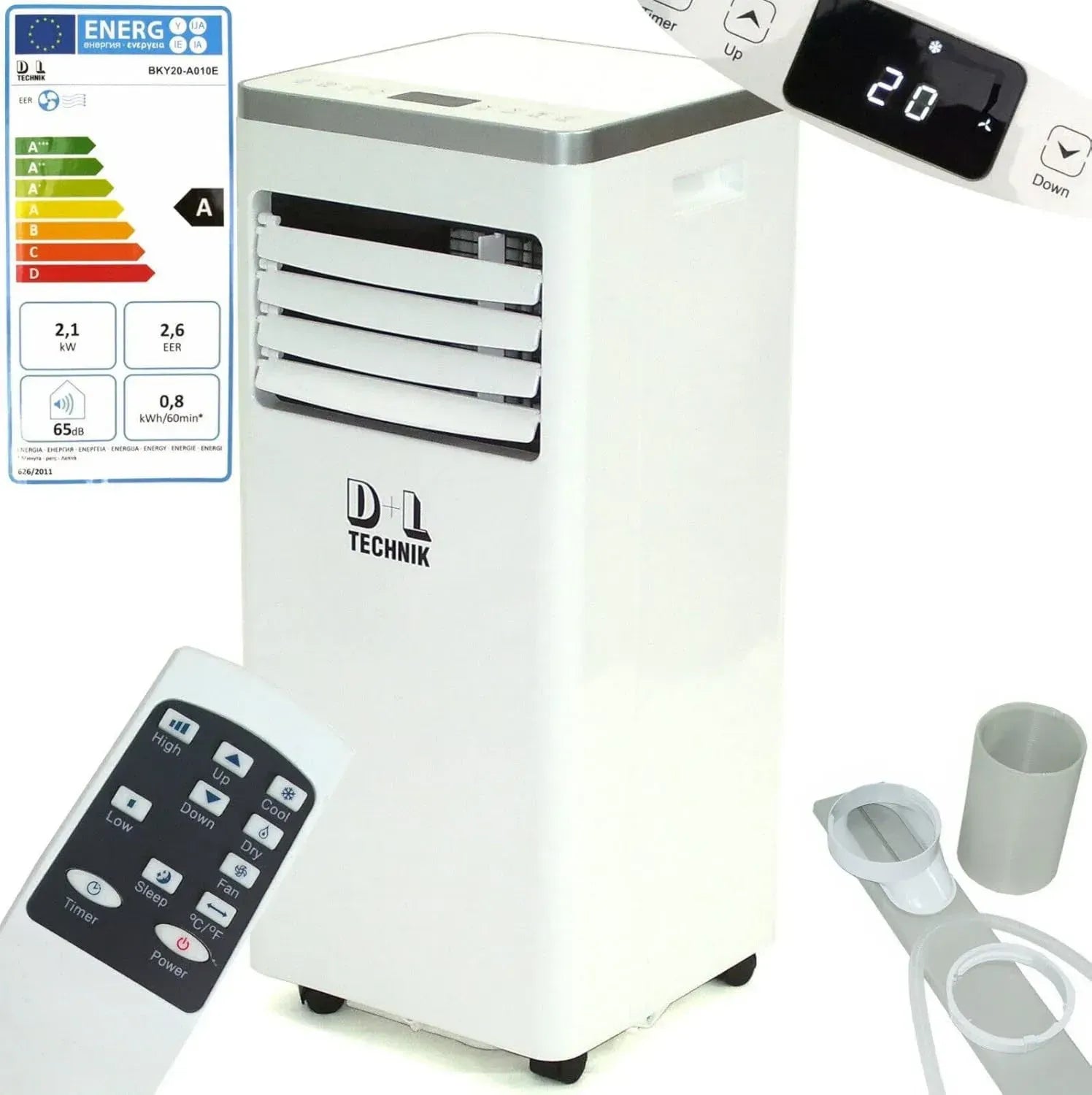 Tragbare Klimaanlage 7000-14000 BTU 5-in-1 Lüfter EEK A