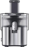Braun Entsafter MultiJuice 7 SJ700, ColdXtract-Tech, 75mm Einfüllschacht, 2L Saftbehälter, Tropfstopp, Sicherheitssystem, Edelstahl, 1000W, Grau