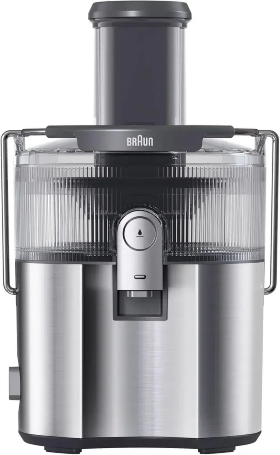 Braun Entsafter MultiJuice 7 SJ700, ColdXtract-Tech, 75mm Einfüllschacht, 2L Saftbehälter, Tropfstopp, Sicherheitssystem, Edelstahl, 1000W, Grau