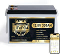 12V 330Ah LiFePO4 Lithium Batterie mit Bluetooth, 200A BMS, 15000 Ladezyklen, 4224Wh, Niedrig-Temperatur-Abschaltung, Deep Cycle für Wohnmobile und Solaranlagen