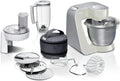 Bosch Küchenmaschine Serie 4, 1000 W, Edelstahl, spülmaschinenfest, vielseitiges Zubehör, grau