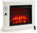 BALDERIA Elektrokamin mit 3D-Flammeneffekt, Heizleistung 1000/2000W, programmierbare Fernbedienung, Timer & Thermostat, Weiß