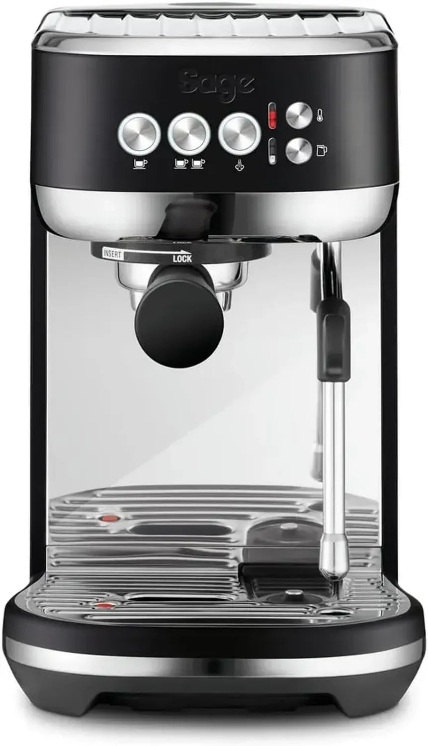 Sage Bambino Plus Espressomaschine – Kompakt mit Milchaufschäumer, 9 Bar, 1,9 l Tank – Schwarz
