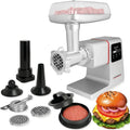 GASTROBACK Elektrischer Fleischwolf 2500W mit Wurstfüllaufsatz und Gebäckvorsatz - Edelstahl 6-in-1 Fleischwolf mit Touch-Display und Burgerpresse