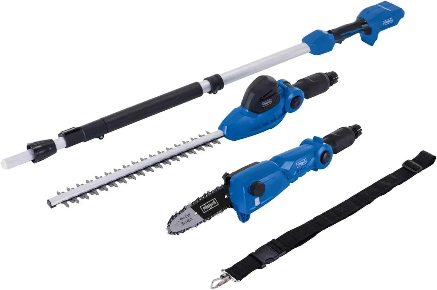 Scheppach 20V Akku-Heckenschere & Hochentaster Set mit Teleskopstange, 10 Jahre Garantie