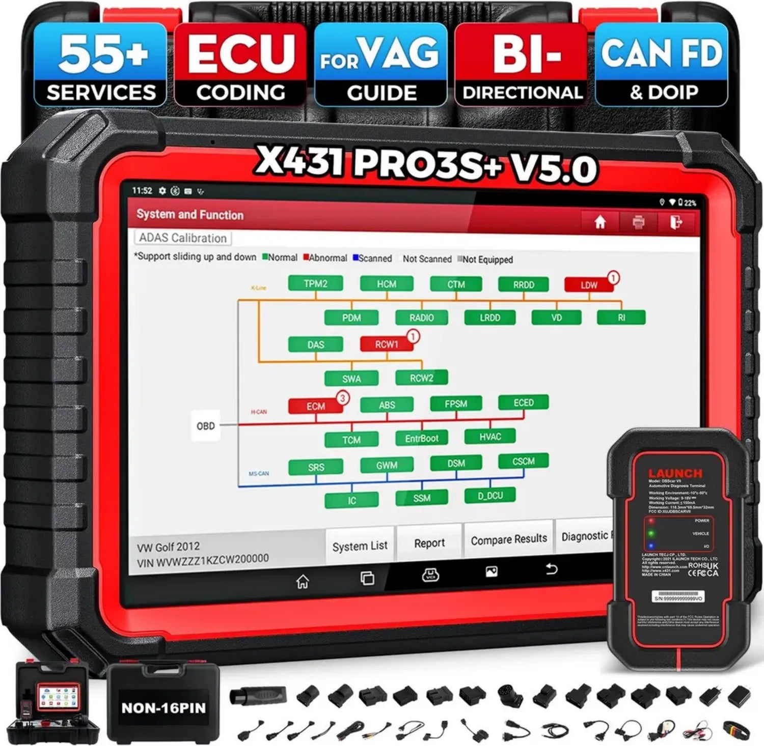 Launch X431 PRO3S+ V5.0 OBD2 Scanner mit umfassender Systemdiagnose und ECU-Codierung