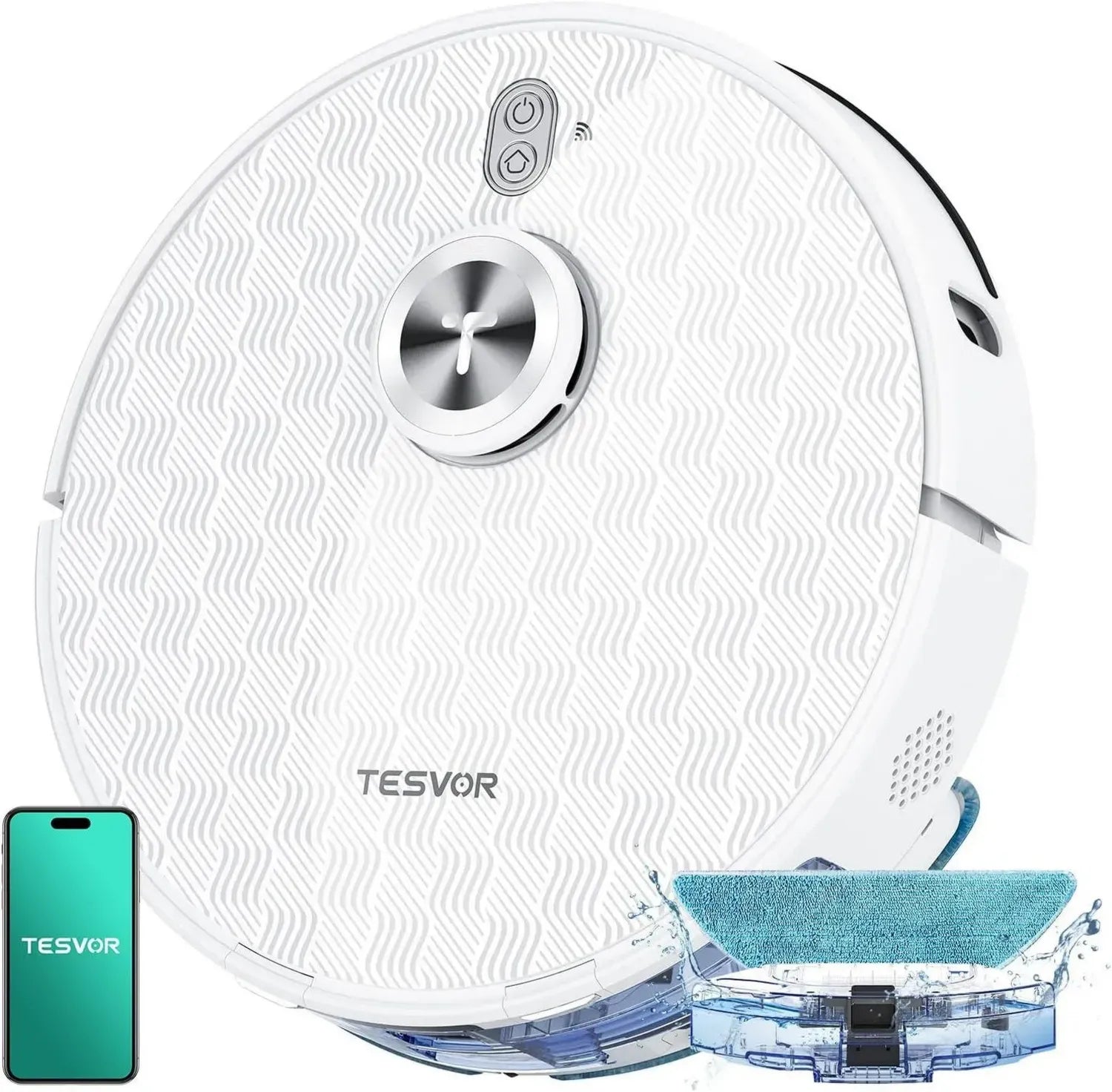 Tesvor S8Pro 3-in-1 Saug-Wisch-Roboter mit 8000Pa, LiDAR-Navigation, App- und Alexa-Kompatibilität, 240 Min Laufzeit, ideal für Tierhaare und verschiedene Bodenarten