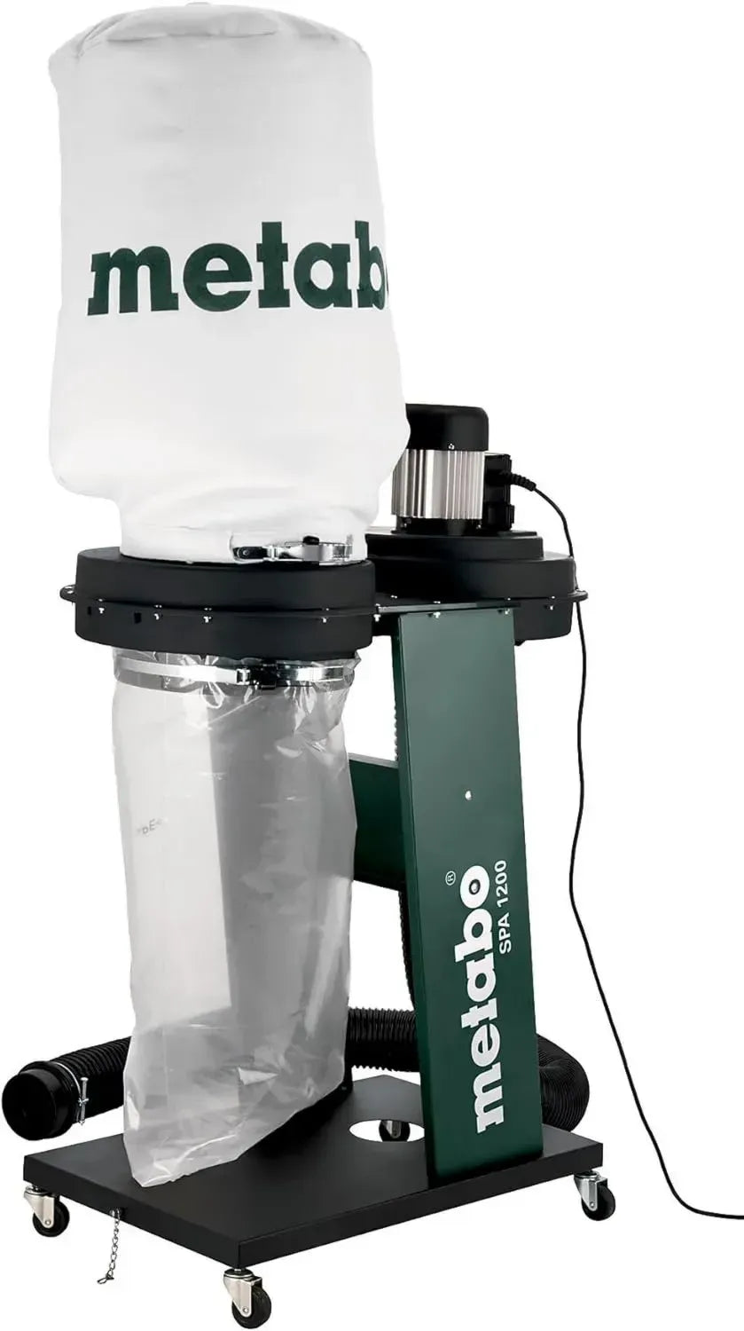 Metabo Staubsaugeranlage SPA 1200-550 W, 65 L Spänesack, 100 mm Anschluss - Staubklasse L, Stabil, Erdung, Mobil mit Rollen - Perfekt für Holzmaschinen