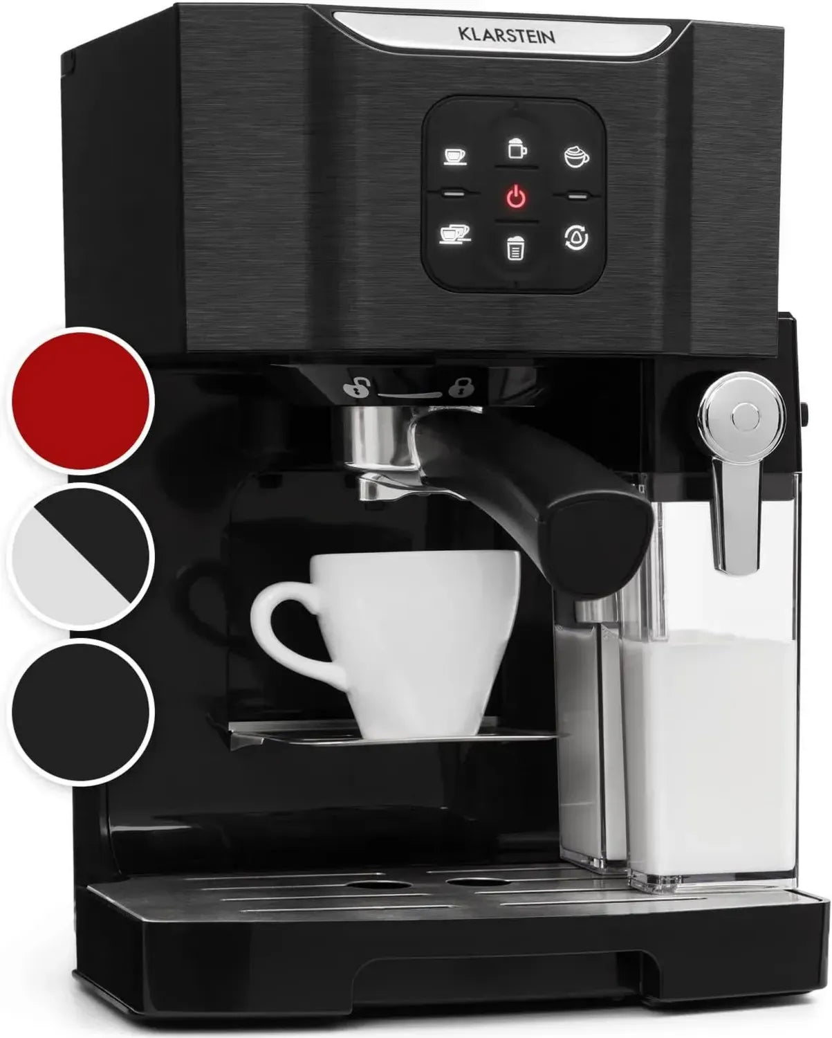 Klarstein Mini Siebträgermaschine, 1,4 L, 20 Bar, mit Milchaufschäumer, Edelstahl, 1450 W
