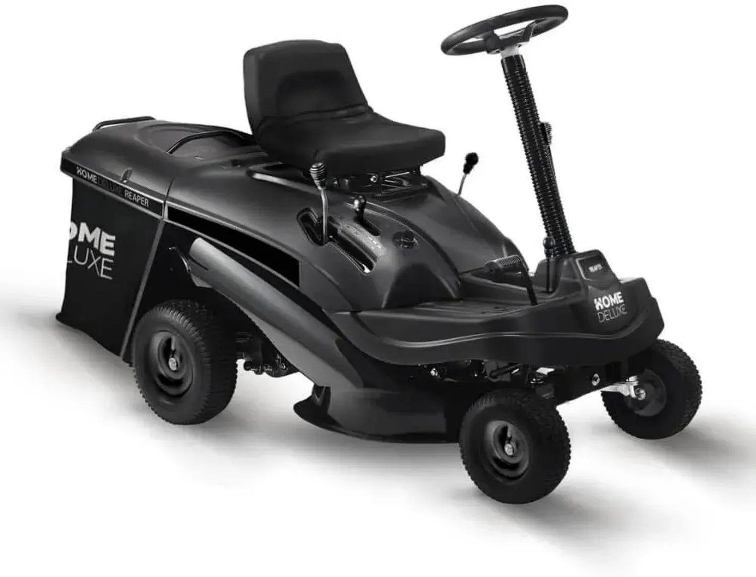 Leistungsstarker Aufsitzrasenmäher Benzin Schwarz mit 6,5 PS Motor, 150L Fangkorb, 61 cm Schnittbreite