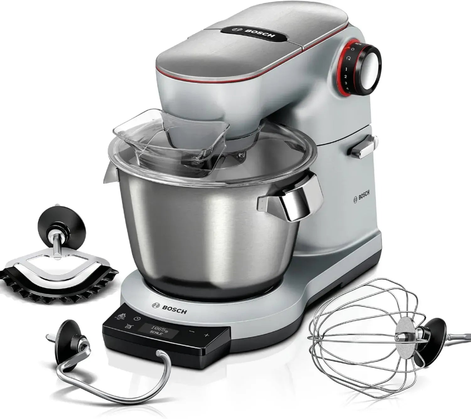 Bosch OptiMUM Küchenmaschine mit 7 Stufen, 1500 W, Edelstahl, integrierter Waage und Timer